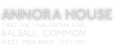 Annora House Guest House<br>314 Station Road<br>Balsall Common<br>CV7 7EF